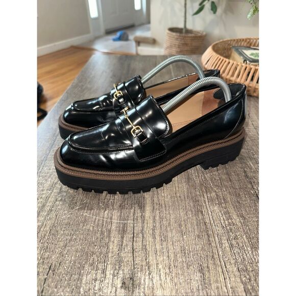 Sam Edelman Laurs platform lug sole loafers in black patent finish Size 11 women - Picture 4 of 9